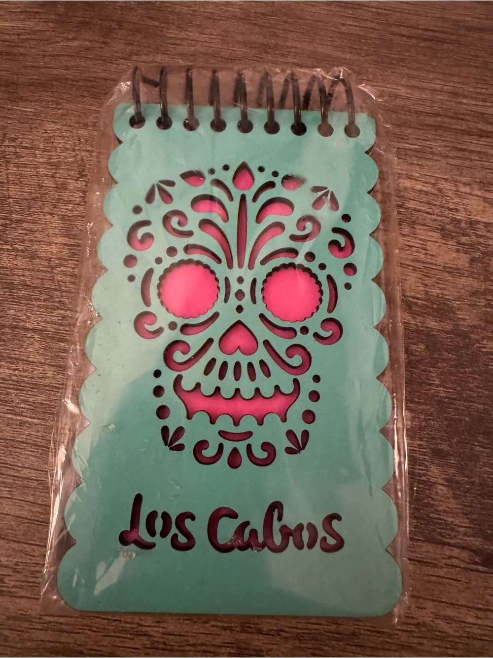 Los Cabos Mexico Wooden Sugar Skull Notebook / Sketchbook - New in Wrapper